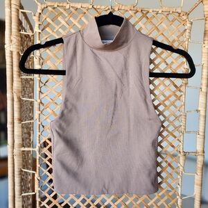 Babaton Mock Neck Tank, Taupe